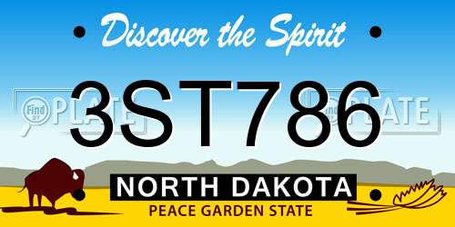 3ST786 North Dakota License Plate