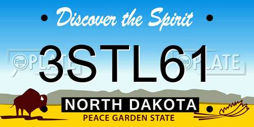 3STL61 North Dakota License Plate