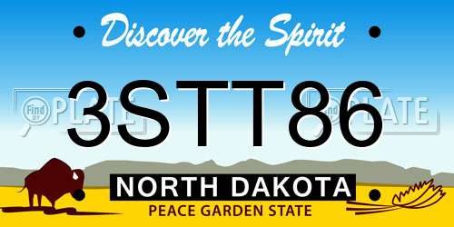 3STT86 North Dakota License Plate