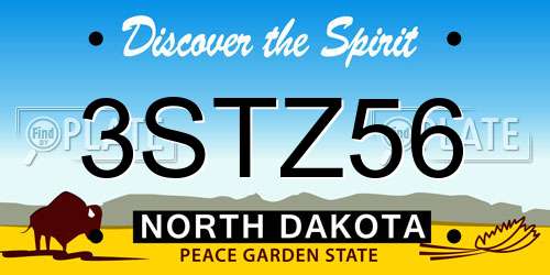3STZ56 North Dakota License Plate