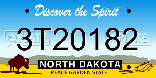 3T20182 North Dakota License Plate