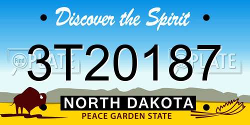 3T20187 North Dakota License Plate