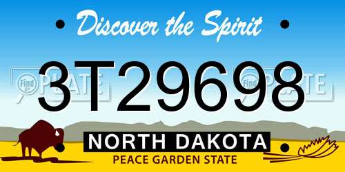 3T29698 North Dakota License Plate