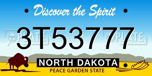 3T53777 North Dakota License Plate
