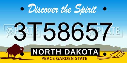 3T58657 North Dakota License Plate