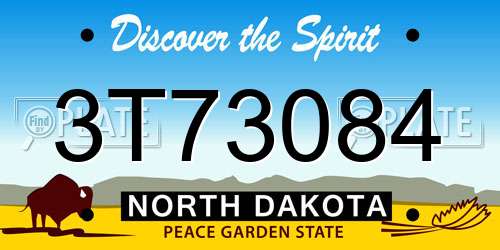 3T73084 North Dakota License Plate