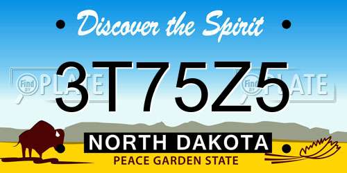 3T75Z5 North Dakota License Plate