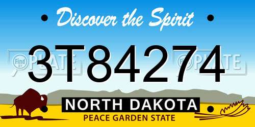 3T84274 North Dakota License Plate