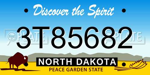 3T85682 North Dakota License Plate