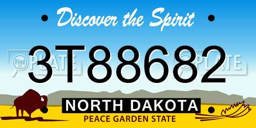 3T88682 North Dakota License Plate