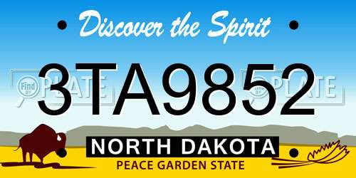3TA9852 North Dakota License Plate