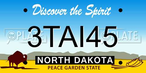 3TAI45 North Dakota License Plate