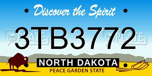 3TB3772 North Dakota License Plate