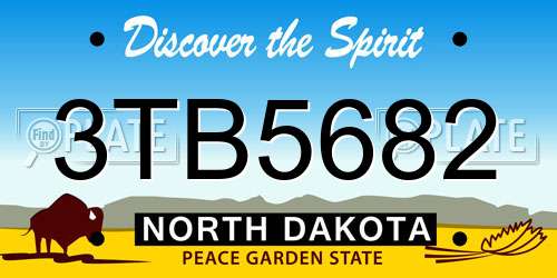 3TB5682 North Dakota License Plate
