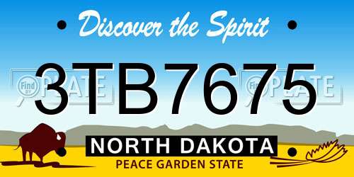 3TB7675 North Dakota License Plate