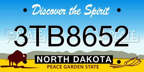 3TB8652 North Dakota License Plate