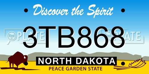3TB868 North Dakota License Plate
