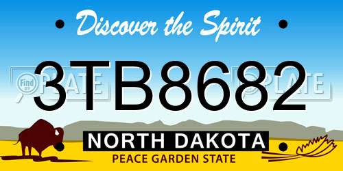 3TB8682 North Dakota License Plate