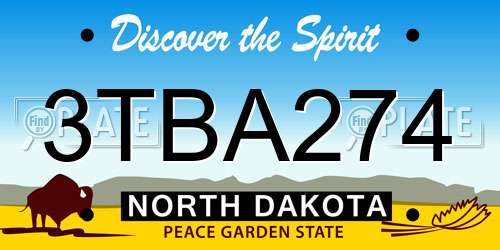 3TBA274 North Dakota License Plate