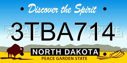 3TBA714 North Dakota License Plate