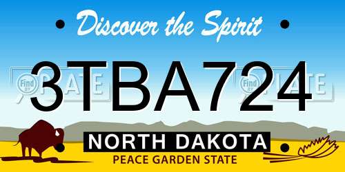 3TBA724 North Dakota License Plate