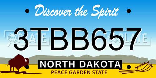3TBB657 North Dakota License Plate