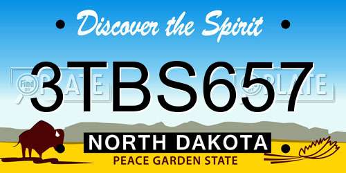 3TBS657 North Dakota License Plate
