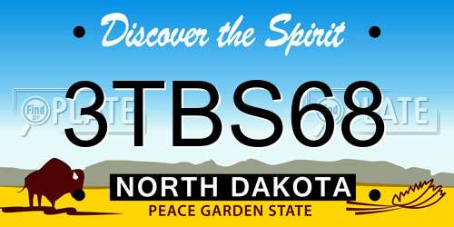 3TBS68 North Dakota License Plate