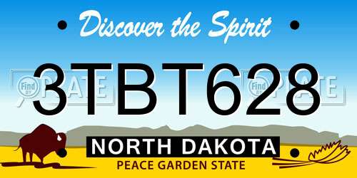 3TBT628 North Dakota License Plate