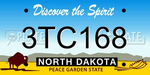 3TC168 North Dakota License Plate