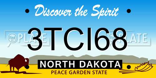 3TCI68 North Dakota License Plate