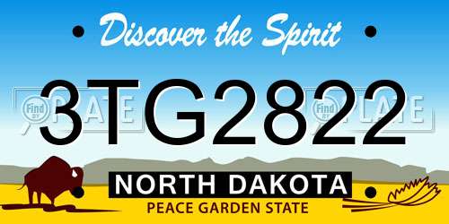 3TG2822 North Dakota License Plate