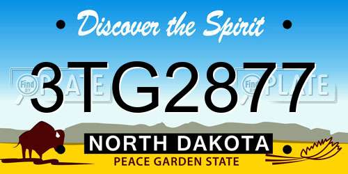3TG2877 North Dakota License Plate