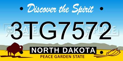 3TG7572 North Dakota License Plate