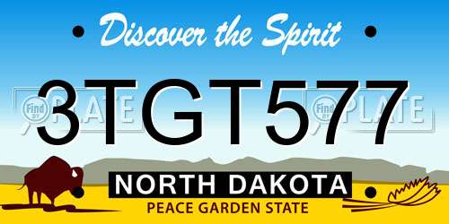 3TGT577 North Dakota License Plate
