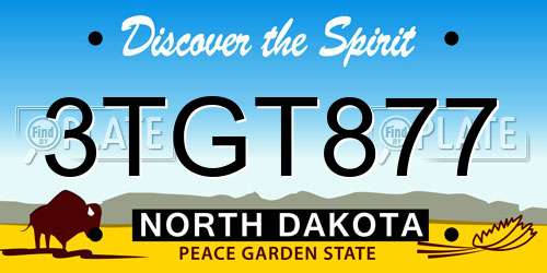 3TGT877 North Dakota License Plate