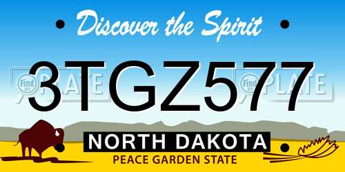 3TGZ577 North Dakota License Plate