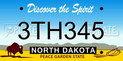 3TH345 North Dakota License Plate