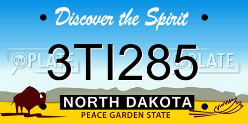 3TI285 North Dakota License Plate