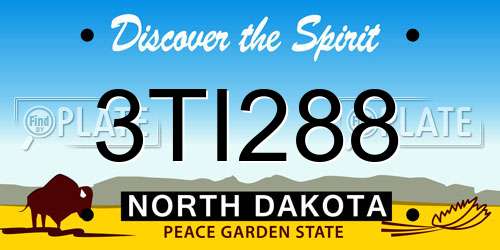 3TI288 North Dakota License Plate
