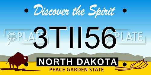3TII56 North Dakota License Plate