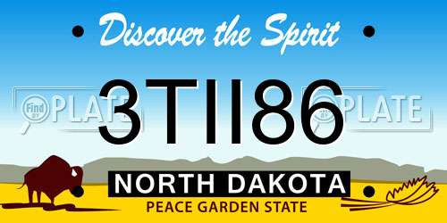 3TII86 North Dakota License Plate
