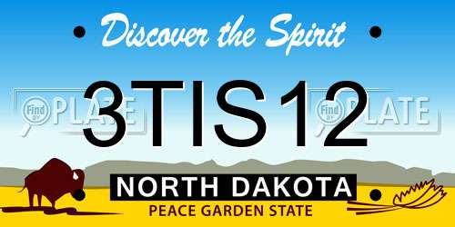 3TIS12 North Dakota License Plate