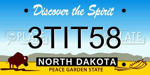3TIT58 North Dakota License Plate