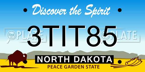 3TIT85 North Dakota License Plate