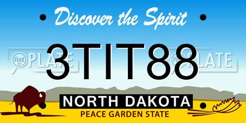 3TIT88 North Dakota License Plate