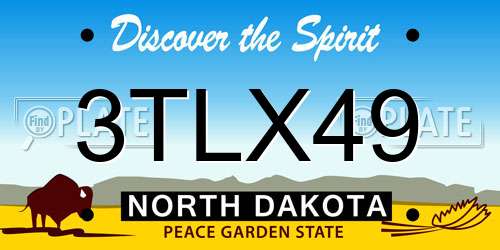 3TLX49 North Dakota License Plate