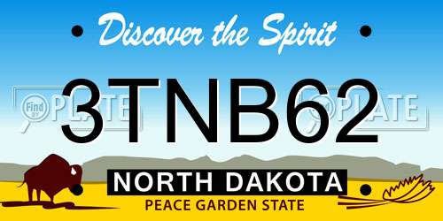 3TNB62 North Dakota License Plate