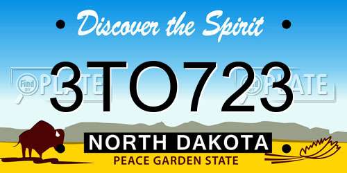 3TO723 North Dakota License Plate