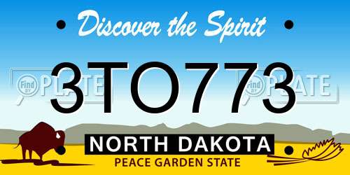 3TO773 North Dakota License Plate